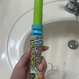 Graffiti Style Curling Iron with Green Barrel